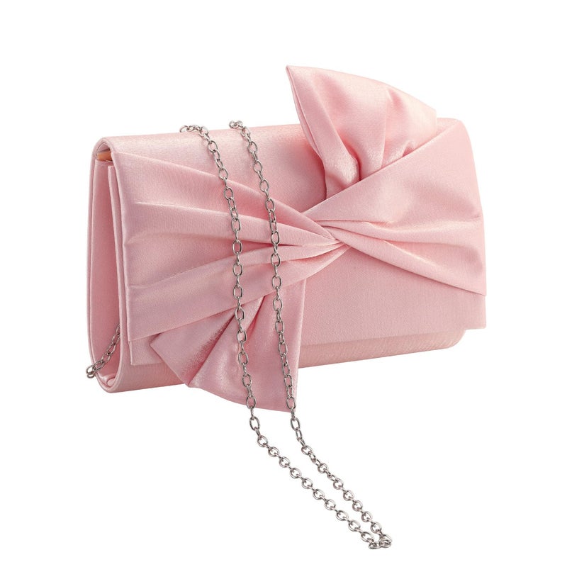 WALLYN'S Satin Clutch purse evening bag for women party wedding handbag(T Pink) - Image 1
