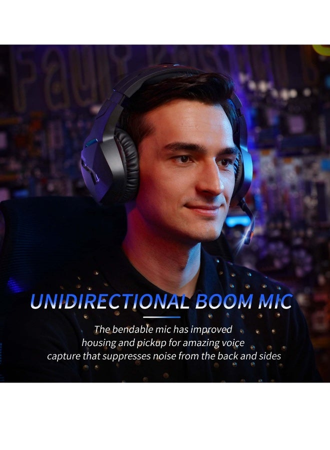 BINNUNE Wireless Gaming Headset with Noise Cancelling Microphone for PC PS4 PS5, 2.4G Headset with Mic for Laptop Computer - Image 4
