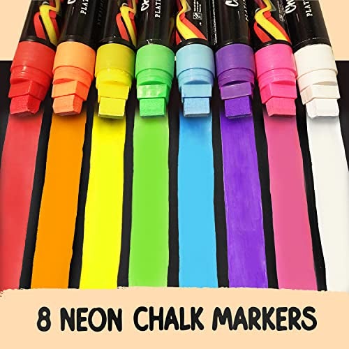 Chalkola 8 Washable Window Markers for Cars - 15mm Jumbo, 3 in 1 Nib, 28g Ink - Liquid Chalk Markers for Chalkboard, Blackboard, Glass, Bistro, Auto, Menu Board - Loved by Teachers, Kids, Artists, Businesses - Image 2