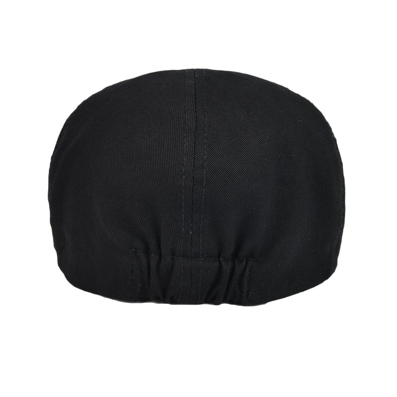 VOBOOM Cotton Flat Cabbie Hat Gatsby Ivy Irish Hunting Newsboy Cap (Black) - Image 4
