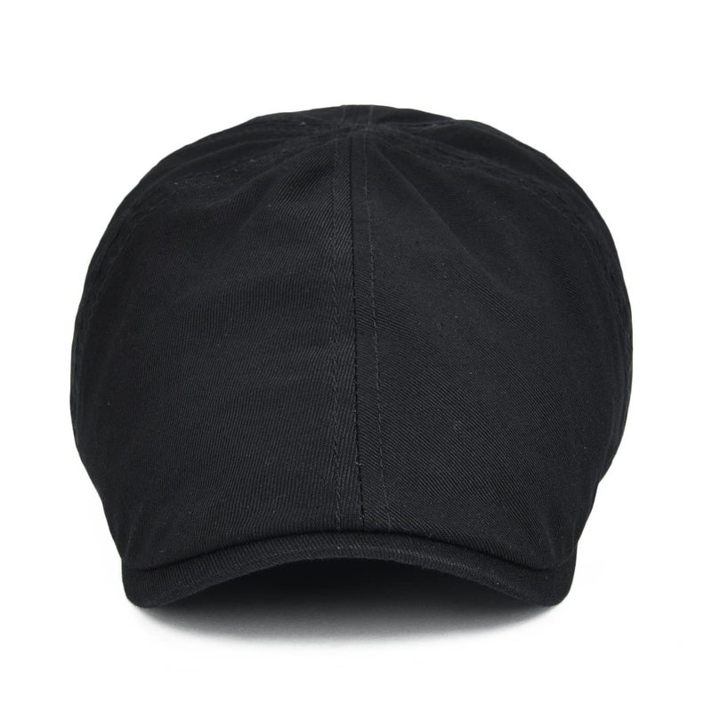 VOBOOM Cotton Flat Cabbie Hat Gatsby Ivy Irish Hunting Newsboy Cap (Black) - Image 3