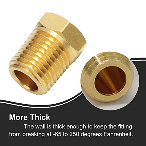 Boeray 1/4 Inch NPT Male Thread to 1/8 Inch NPT Female Thread Brass Pipe Fitting, Reducing Hex Head Hose Bushing Adapter Convert Pack of 2 - Image 4