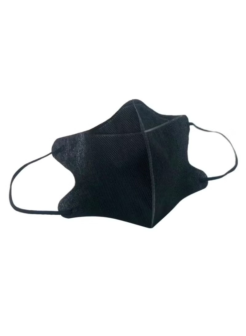 20 Pcs 3D Disposable Face Mask for Adults, 3-Ply Melt-Blown Filter Protection with Breathable Non-Woven Fabric, Comfortable Elastic Ear Loops, Lightweight Single-Use Unisex Face Cover, Black for Daily Wear, Travel and Outdoor Use - Image 4