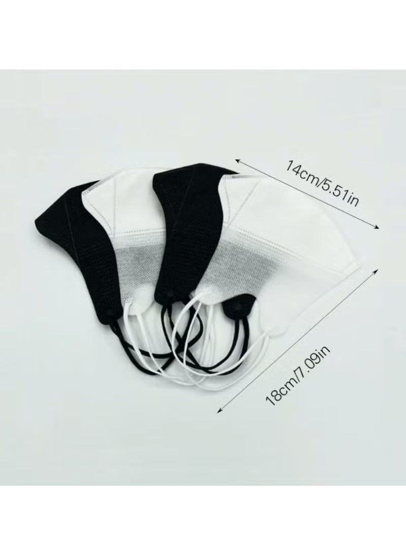 20 Pcs 3D Disposable Face Mask for Adults, 3-Ply Melt-Blown Filter Protection with Breathable Non-Woven Fabric, Comfortable Elastic Ear Loops, Lightweight Single-Use Unisex Face Cover, Black for Daily Wear, Travel and Outdoor Use - Image 3