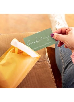 KINGLAKE Thank You Cards Small Business, Thank You Business Cards, 2 X 3.5 Inches Thank You Cards For Small Business, 100Pcs Thank You For Your Order Cards, Thank You For Supporting Cards Sage Green  - Image 5