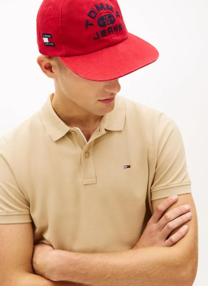 TOMMY JEANS  Tommy Flag Slim Fit Pique Polo Shirt for Men | Best Price UAE