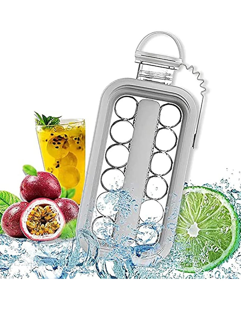 Ice Cube Molds 2 in 1 Portable Ice Ball Maker Easy to Make 17 Grids Reusable& Easy operation Suitable for Home Party Beer Whiskey Juice Champagne - Image 1