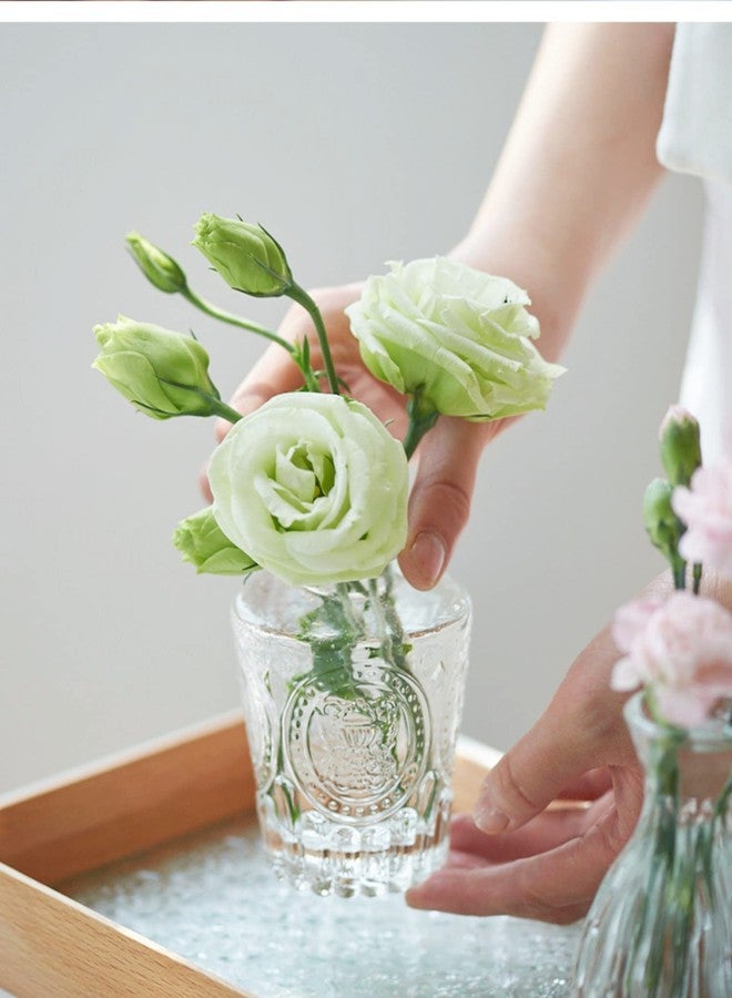 yaocoral Small Clear Glass Vase for Centerpieces,Diamond Glass Bud Vase Hydroponic Vase,Mini Table Vase Clear Flower Vase Decorative for Wedding Farmhouse Home Decor - Image 2