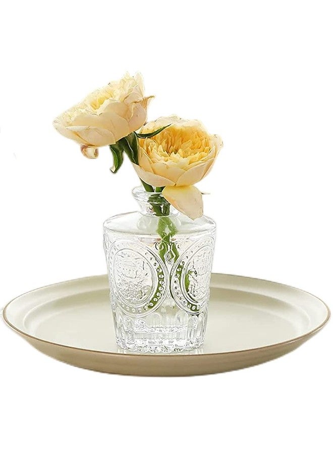 yaocoral Small Clear Glass Vase for Centerpieces,Diamond Glass Bud Vase Hydroponic Vase,Mini Table Vase Clear Flower Vase Decorative for Wedding Farmhouse Home Decor - Image 1