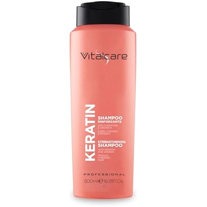 Vitalcare KERATIN STRENGTHENING SHAMPOO, GENTLY CLEANSES BRITTLE AND DAMAGED HAIR, WITH KERATIN AND ARGININE, 4 X 500 ML - Image 3