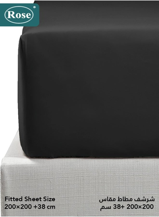 Rose ROSE Luxurious Flory Comforter, Premium Cotton Alternative Microfiber, Set of 6 pieces, Super Soft Cozy Breathable Cooling Lightweight, King size 260x240 cm, Black  - Image 5