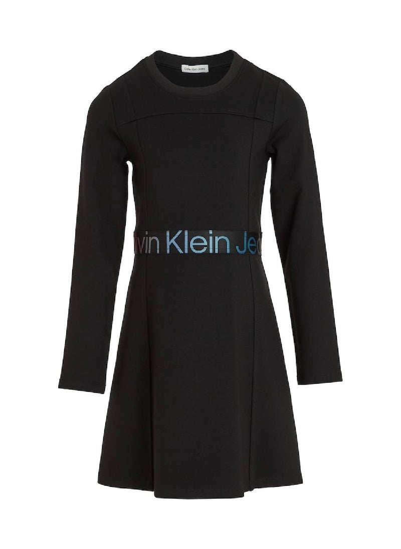 Calvin Klein Jeans Calvin Klein Jeans Kids, Girls' Dresses - Long Sleeves - Dresses - Viscose , Black  - Image 3