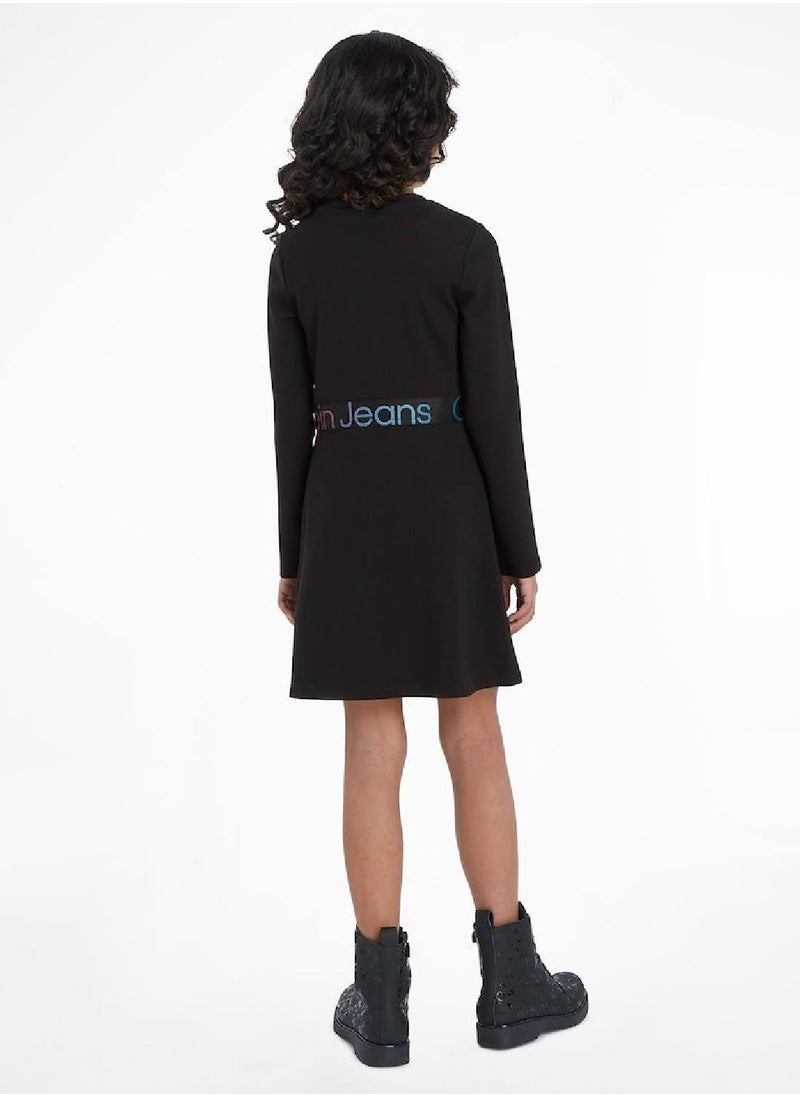 Calvin Klein Jeans Calvin Klein Jeans Kids, Girls' Dresses - Long Sleeves - Dresses - Viscose , Black  - Image 4