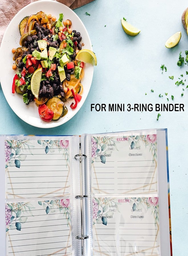 tutata Recipe Card Page Protectors, Mini Recipe Card Sleeves for 8.5 x 9.5 3-Ring Binder, 2 Pockets Per Page, Recipe Binder Refill Pages (50 PCS, 4x6 Inch Pockets) - Image 5