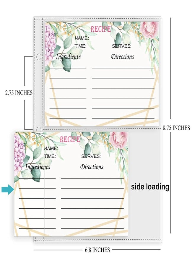 tutata Recipe Card Page Protectors, Mini Recipe Card Sleeves for 8.5 x 9.5 3-Ring Binder, 2 Pockets Per Page, Recipe Binder Refill Pages (50 PCS, 4x6 Inch Pockets) - Image 4