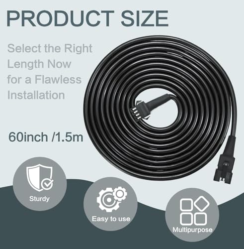 LAZZPPO Rock Light Extension Wire 4 Pin 12 Pcs 4 Pin 60 inch, Pure Copper Insulated Cable LED Cable Cord Set for Motorcycle ATV Golf Car Trucks Neon Strip - Image 3