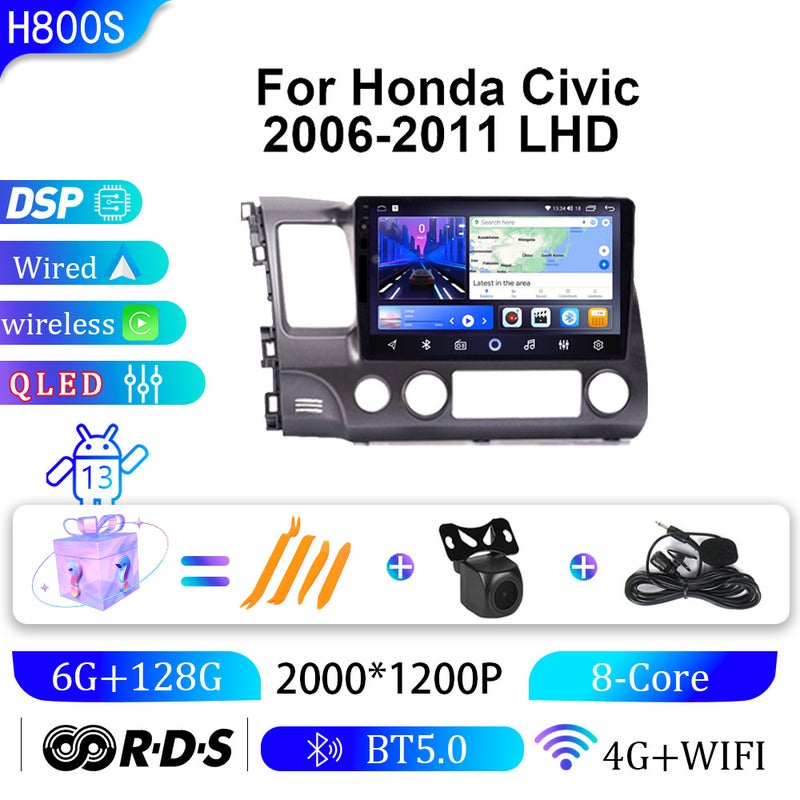 Suitable For Honda 06-11 Civic Left-Hand Drive Carplay Car Navigation Gps Central Control Screen Navigation All-In-One Device - Image 2