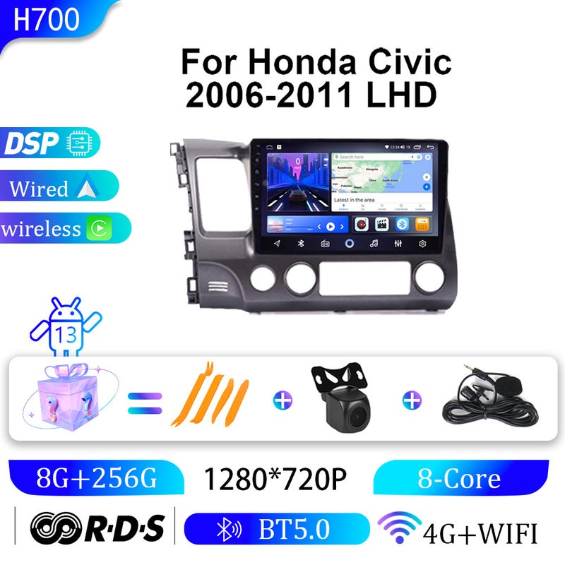 Suitable For Honda 06-11 Civic Left-Hand Drive Carplay Car Navigation Gps Central Control Screen Navigation All-In-One Device - Image 5