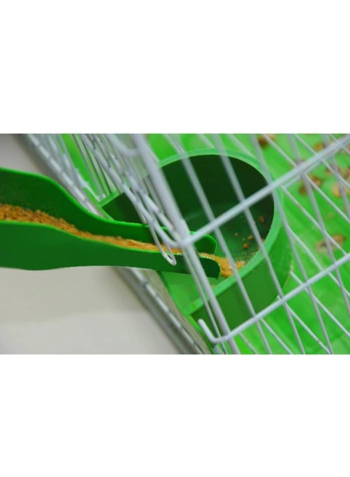 SYOSI مغذي طيور تلقائي زجاجة ماء شارب حاوية موزع طعام حوض بلاستيكي للطيور الببغاء معلقة في القفص البادجي - Image 4