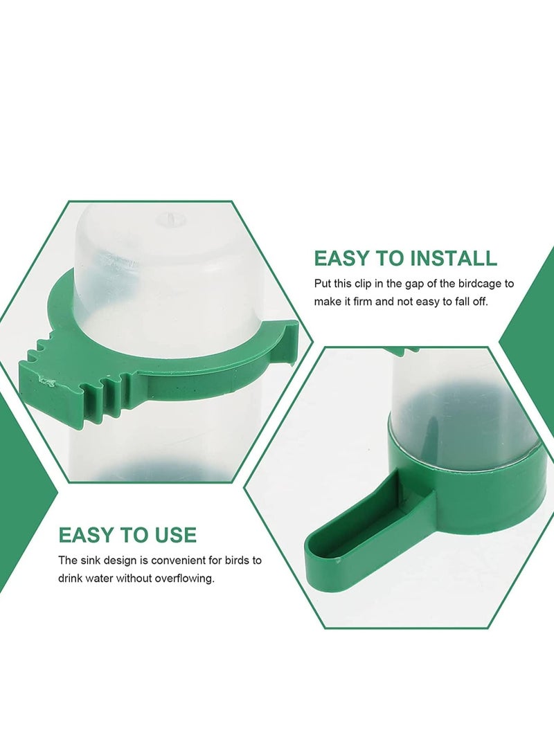 SYOSI مغذي طيور تلقائي زجاجة ماء شارب حاوية موزع طعام حوض بلاستيكي للطيور الببغاء معلقة في القفص البادجي - Image 2
