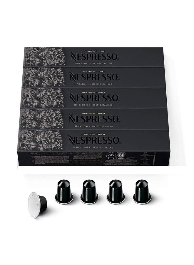 Nespresso OriginalLine, Ristretto Intenso, Dark Roast Coffee, 50 Count Coffee Pods, Brews 1.35oz - Image 1
