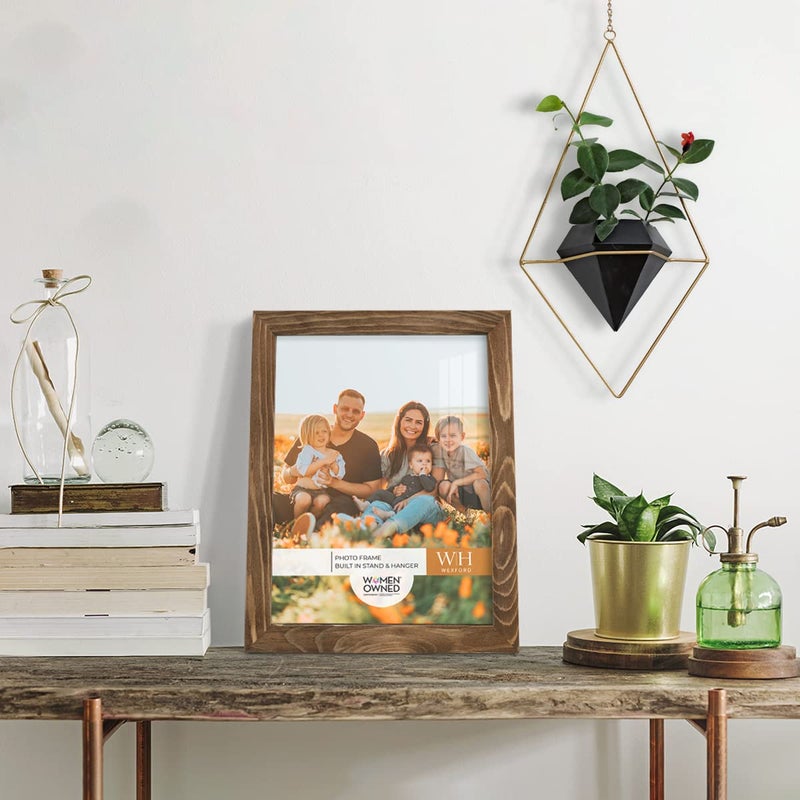 Renditions Gallery 8x10 inch Picture Frame Walnut Wood Grain Frame  High-end Modern Style  Made of Solid Wood and High Definition Glass for Wall and Tabletop Photo Display - Image 2