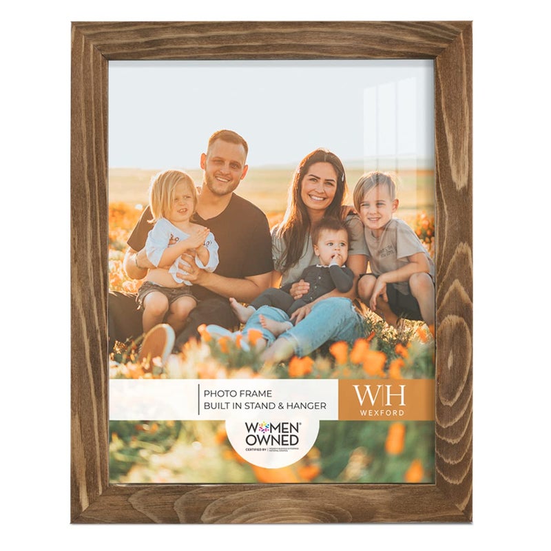 Renditions Gallery 8x10 inch Picture Frame Walnut Wood Grain Frame  High-end Modern Style  Made of Solid Wood and High Definition Glass for Wall and Tabletop Photo Display - Image 1