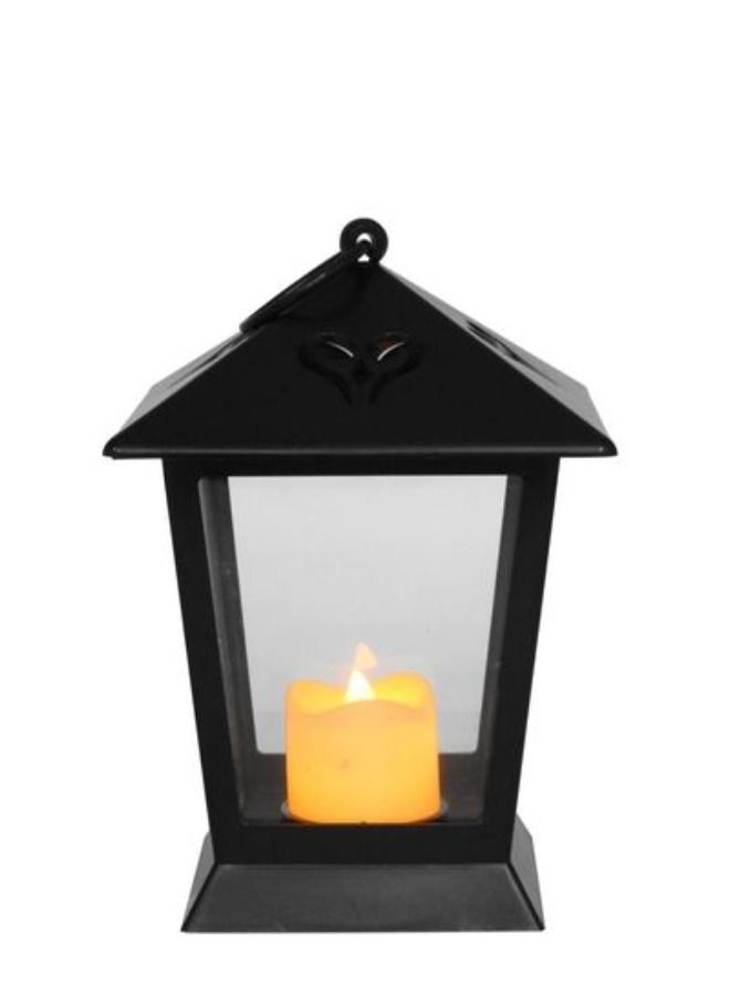 Hanging LED Candle Lantern Night Light Lamp Black - Image 1