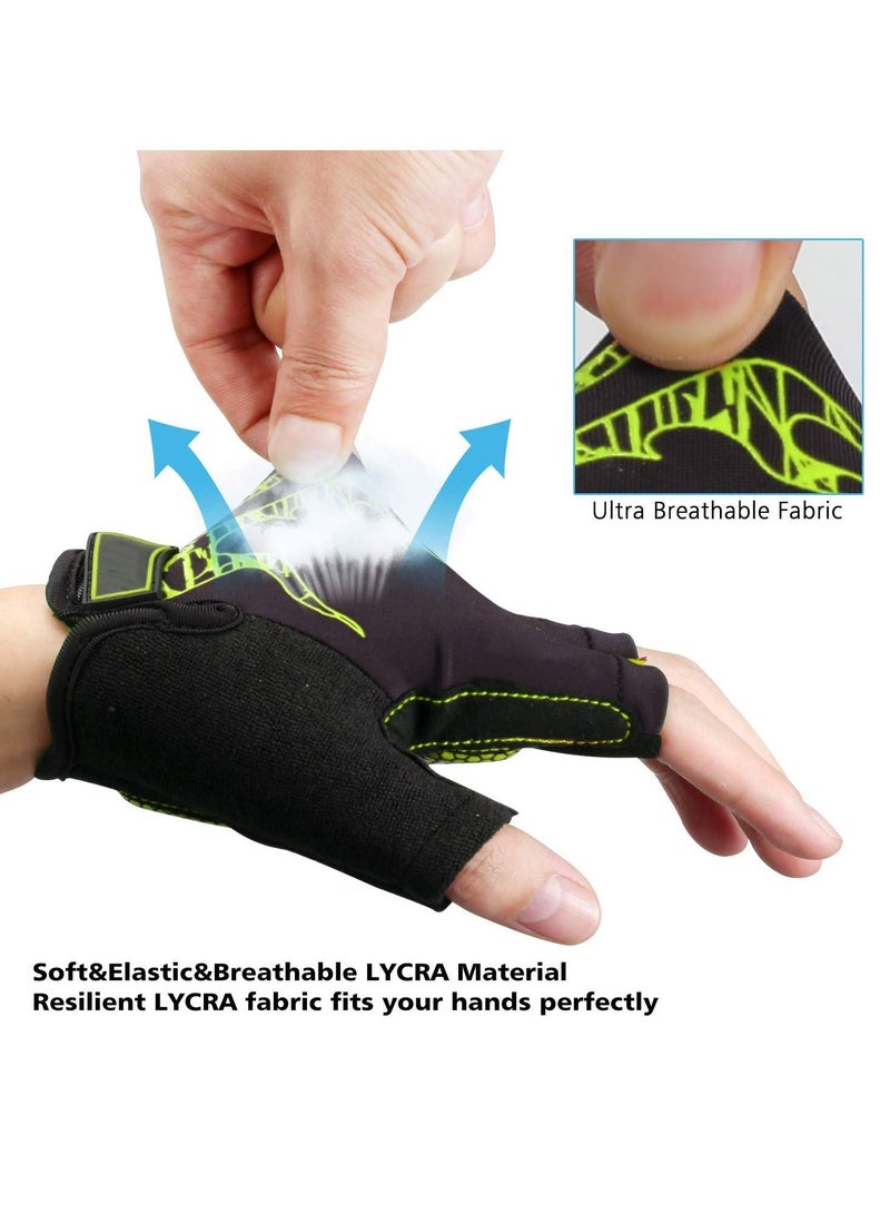 Gel SYOSI Cycling Gloves, Bike Gloves for Men & Women Half Finger with Gel Pad Cycling/Workout/Motorcycle/Gym/Training/Outdoor (Green, XL) - Image 4