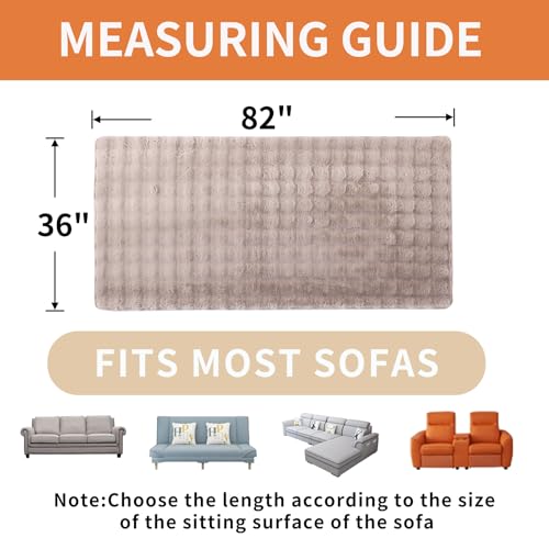 Hittun Waterproof Dog Bed Cover Non Slip Couch Covers for Dogs Washable Soft Faux Fur Sofa Cover Couch Covers for 3 Cushion Couch Sofa Pet Friendly (Khaki) - Image 4