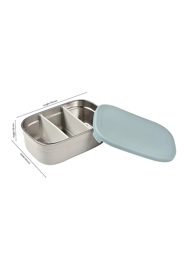 BEABA Stainless Steel Lunch Box Velvet Grey And Baltic Blue