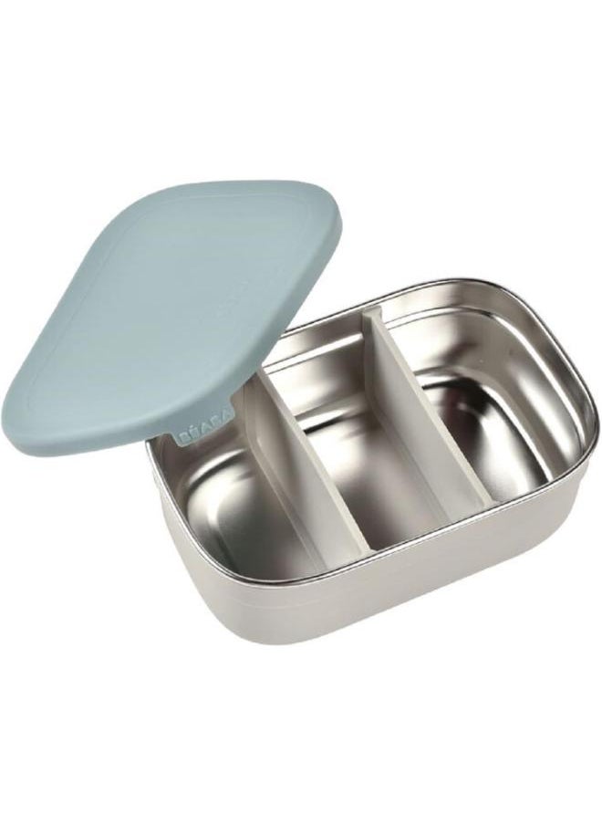 Stainless Steel Lunch Box Velvet Grey And Baltic Blue