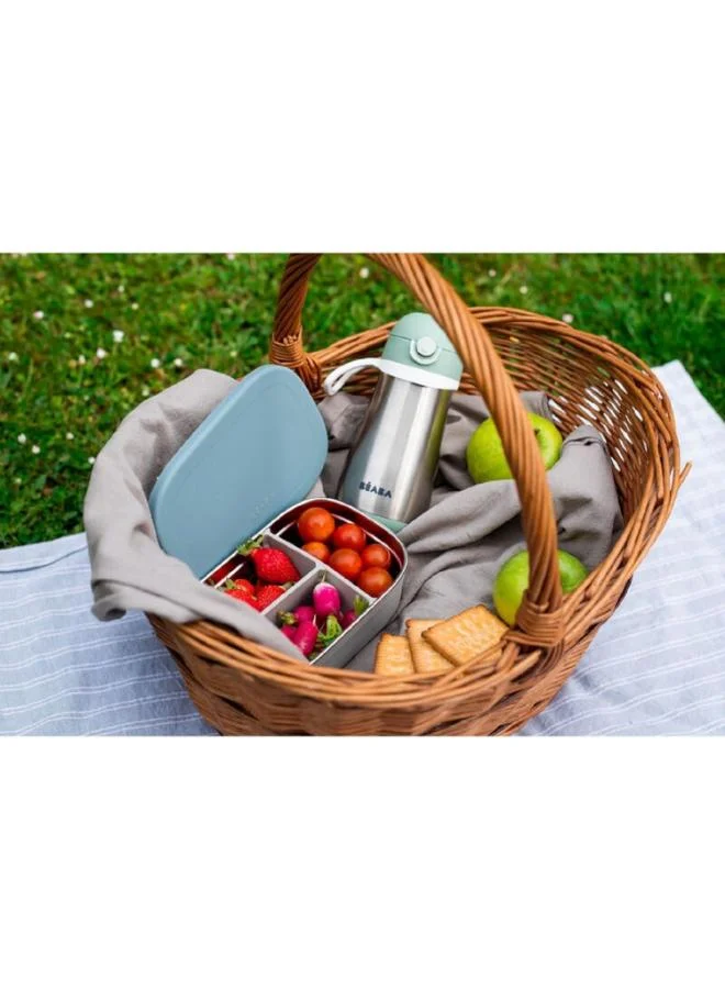BEABA Stainless Steel Lunch Box Velvet Grey And Baltic Blue