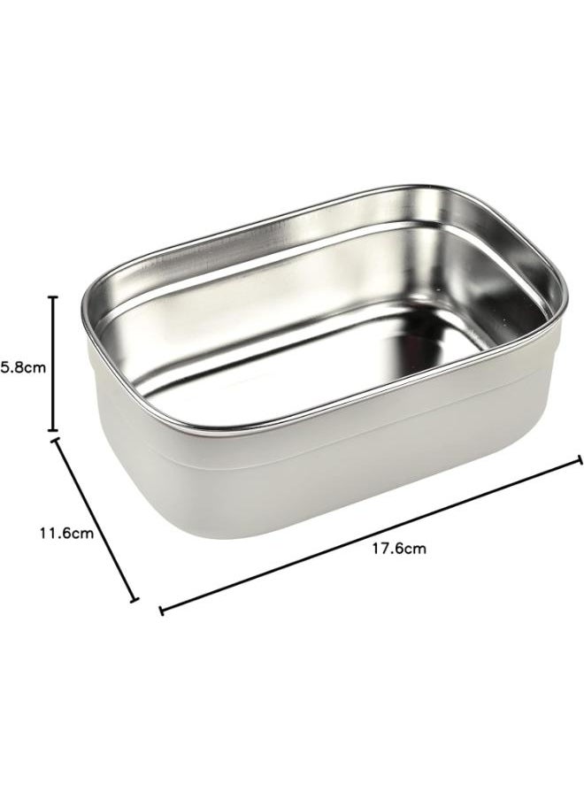 Stainless Steel Lunch Box Velvet Grey And Baltic Blue