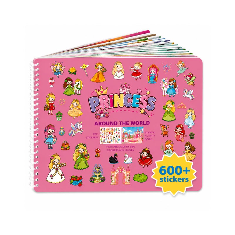 Children Princess Sticker Book Coloring Activity 600 Stickers Ages 3-8 CPC Certified - Image 5