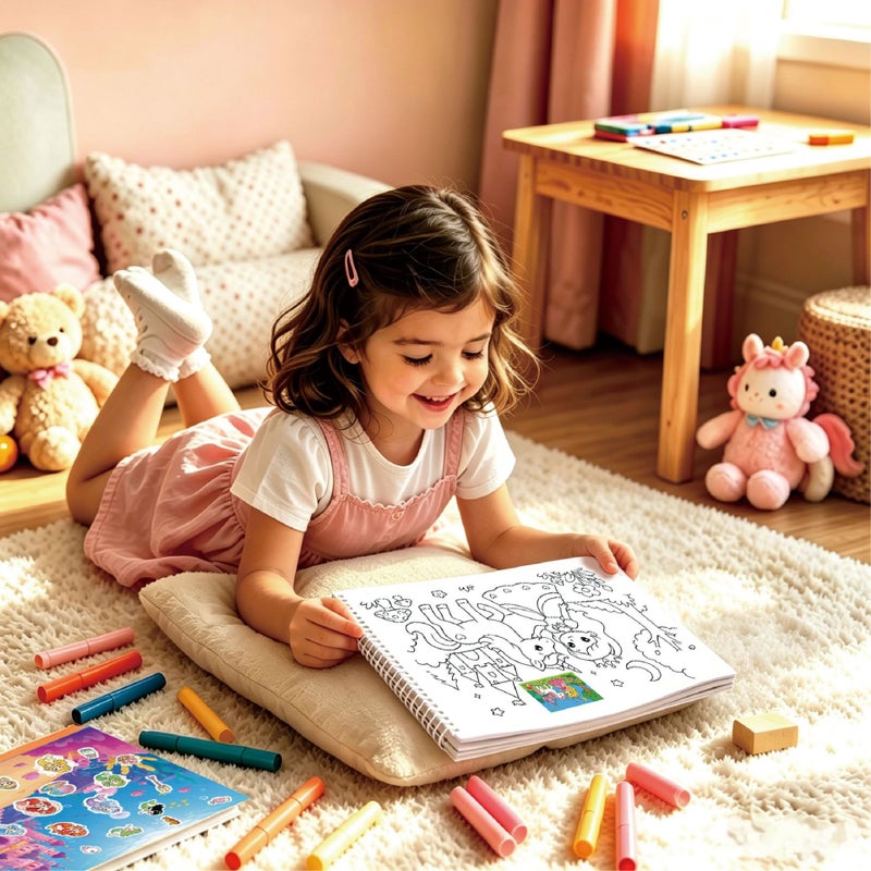 Children Princess Sticker Book Coloring Activity 600 Stickers Ages 3-8 CPC Certified - Image 3