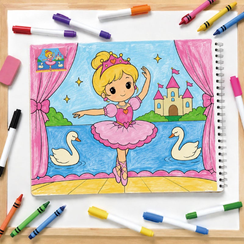 Children Princess Sticker Book Coloring Activity 600 Stickers Ages 3-8 CPC Certified - Image 2