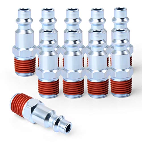 GASHER 1/4-Inch NPT Male Industrial Air Plug, Pneumatic Plugs 300PSI (10-Pack) - Image 1