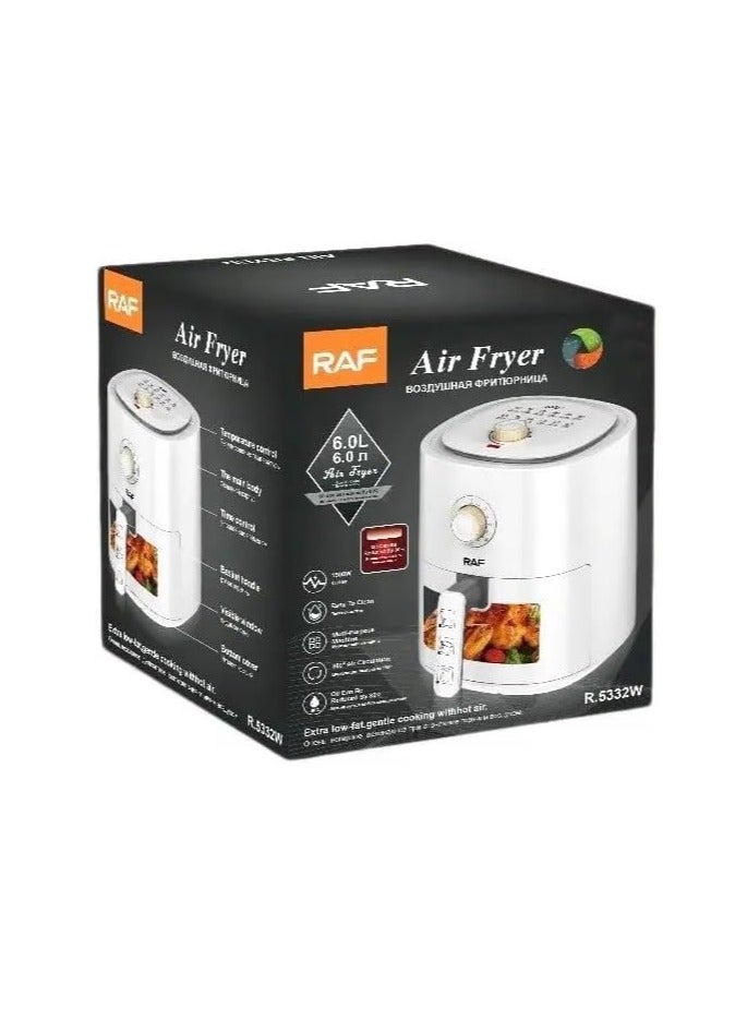 RAF Smart Air Fryer R.5332W 6L 1500W White 6L easy-to-use with digital control panel - Image 4