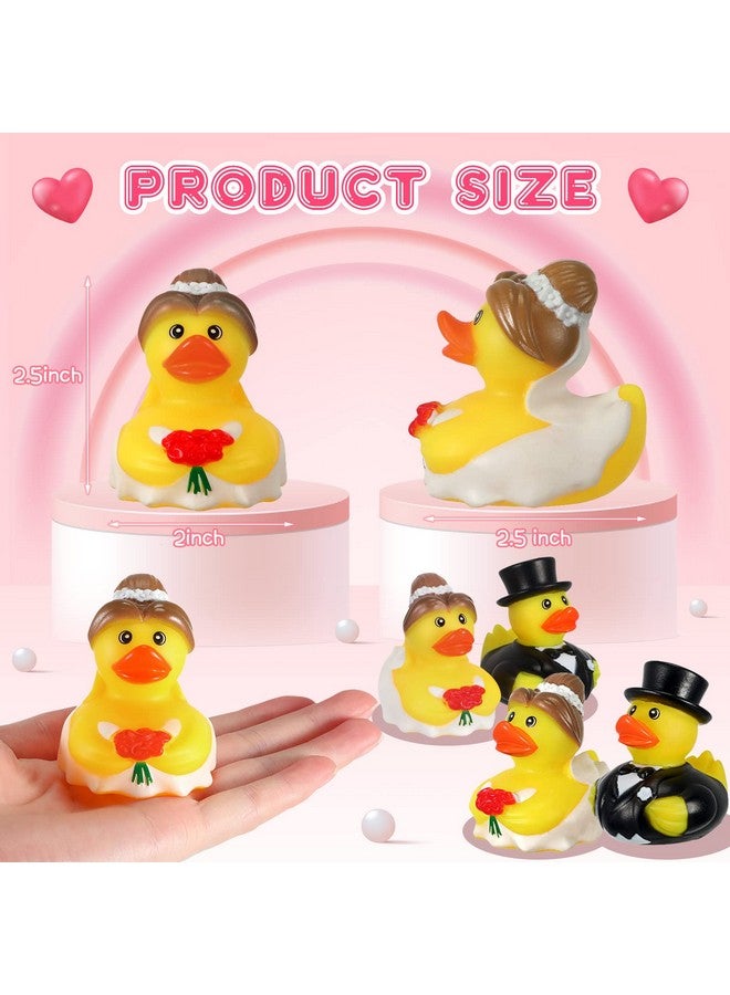Jerify 24 Pcs Bride Groom Duck Bath Toy 2.5 Inch Wedding Rubber Duck Marriage Mini Ducks for Ceremony Baby Bridal Shower Gift Souvenir - Image 2