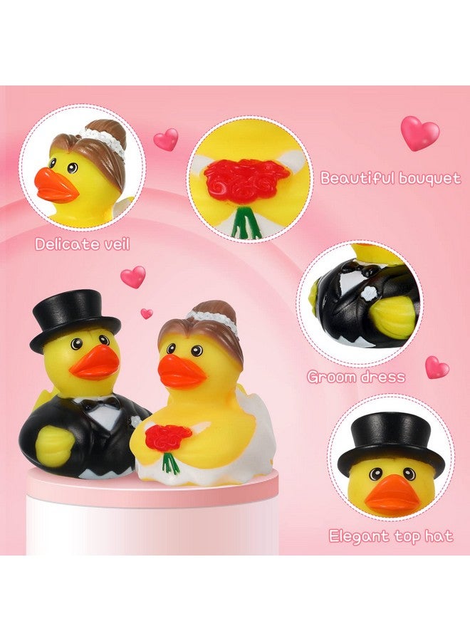 Jerify 24 Pcs Bride Groom Duck Bath Toy 2.5 Inch Wedding Rubber Duck Marriage Mini Ducks for Ceremony Baby Bridal Shower Gift Souvenir - Image 3