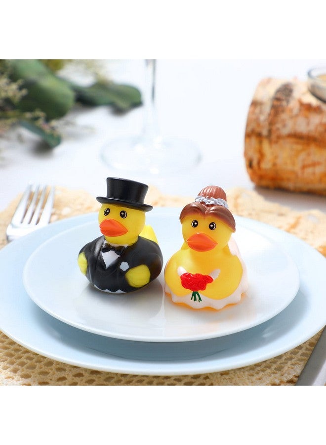 Jerify 24 Pcs Bride Groom Duck Bath Toy 2.5 Inch Wedding Rubber Duck Marriage Mini Ducks for Ceremony Baby Bridal Shower Gift Souvenir - Image 5