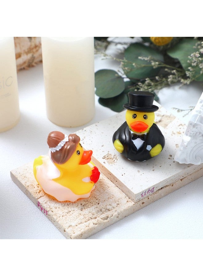 Jerify 24 Pcs Bride Groom Duck Bath Toy 2.5 Inch Wedding Rubber Duck Marriage Mini Ducks for Ceremony Baby Bridal Shower Gift Souvenir - Image 4