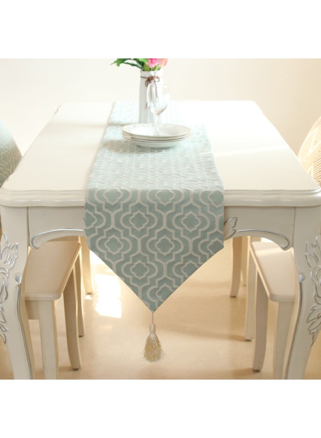 Bukela Moroccan Style Linen Table Runner Light Green 32 x 180cm - Image 3