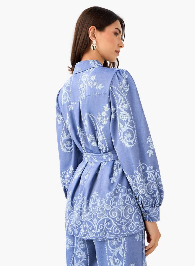 Splash FAV Belted Top with Floral Print - Image 3