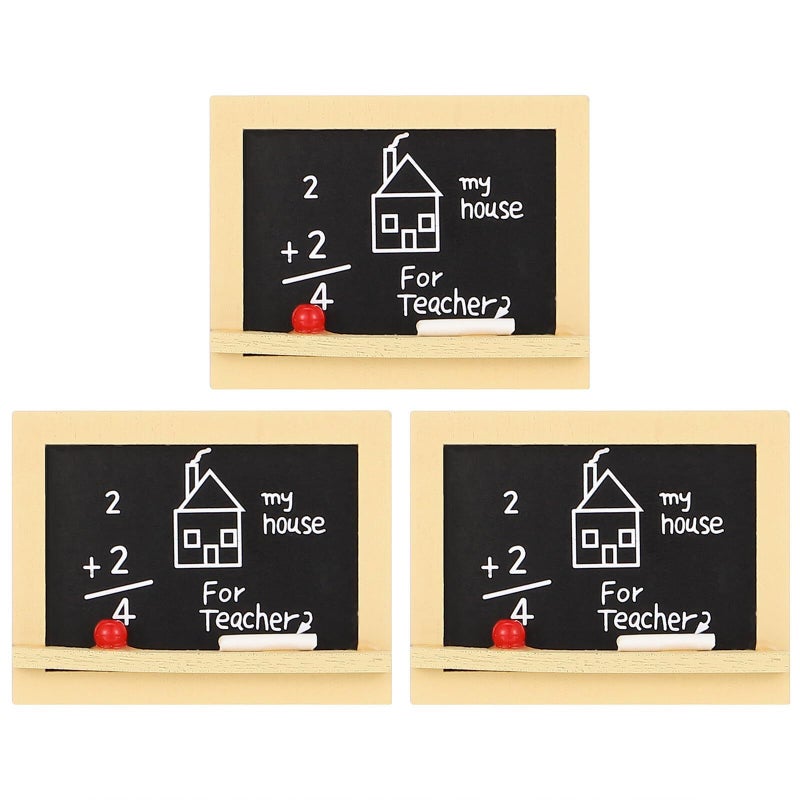 Uonlytech 3 Sets Mini Dollhouse Decor with Black Chalkboards and Accessories - Image 2