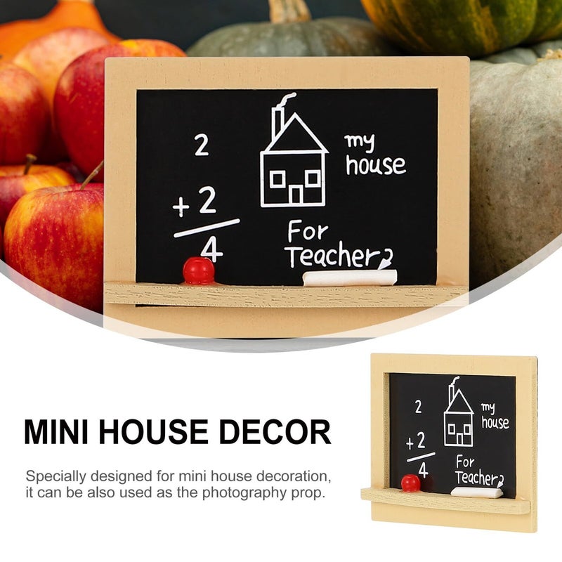 Uonlytech 3 Sets Mini Dollhouse Decor with Black Chalkboards and Accessories - Image 5