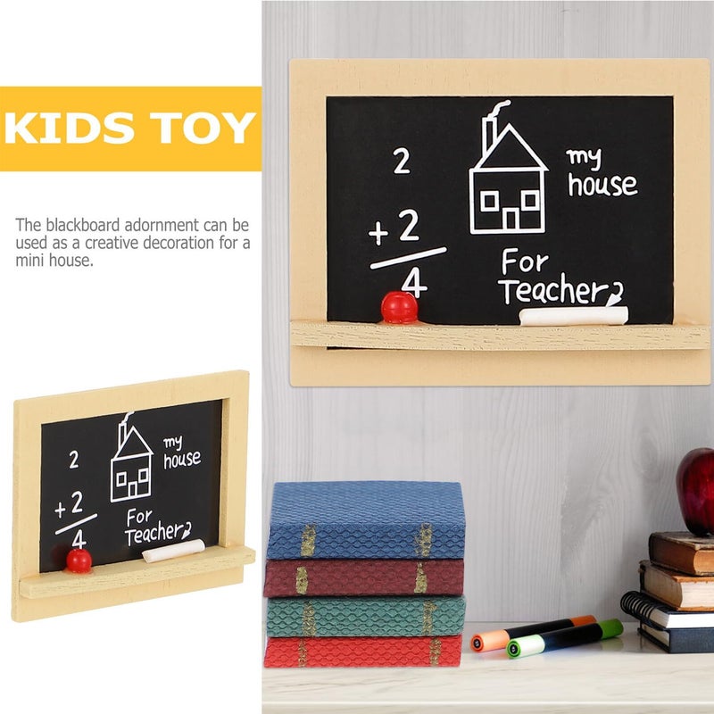 Uonlytech 3 Sets Mini Dollhouse Decor with Black Chalkboards and Accessories - Image 4