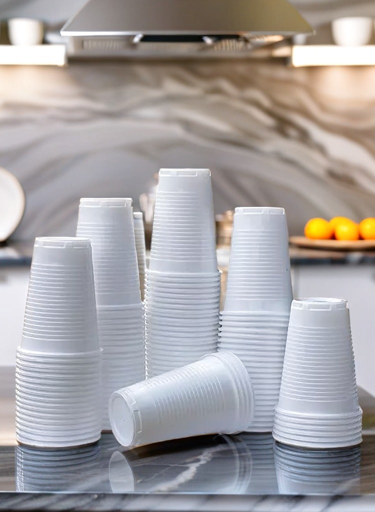 Falconpack 6oz Disposable Plastic Clear Cups for Tea Coffee and Cool Drinks Heavy Duty