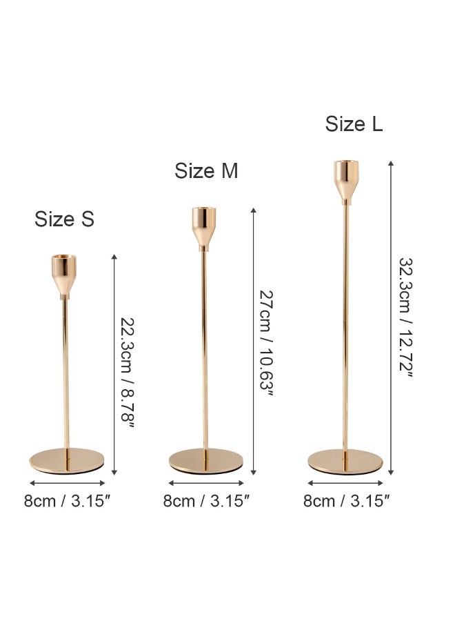 WISFOR Gold Metal Candle Holder : Table Decorative Candlestick Holder Candlestick for Taper Candles Candle Stand with Sturdy Non- slip Base Tall Candelabra for Dining Table Decor Wedding Party - Image 4